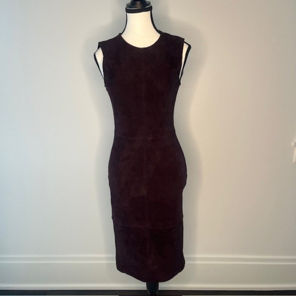 Theory - Women's Dress, Plum, Faux Leather, Size 2